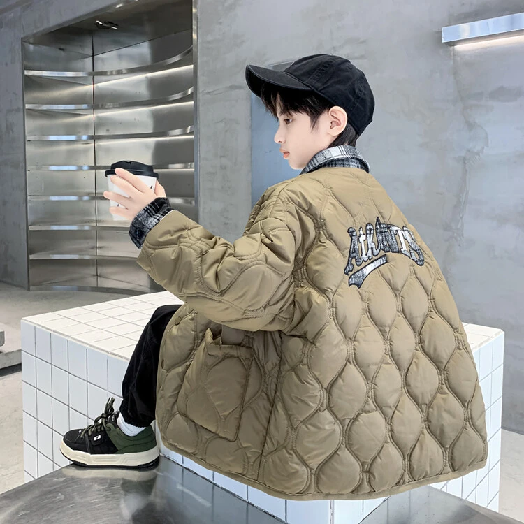 男童棉衣外套秋冬款2024新款儿童装男孩冬季棉服大童夹棉冬装加厚