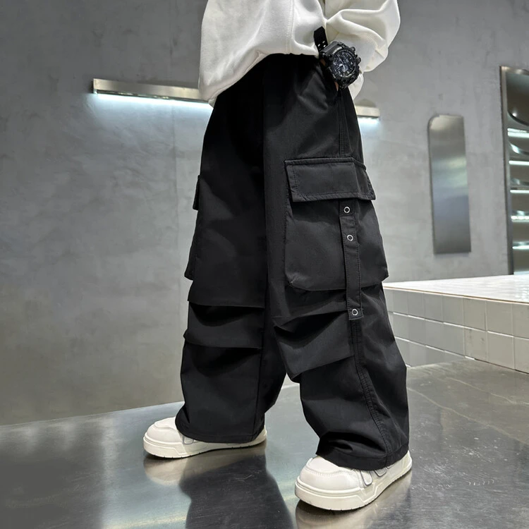 男童工装裤子春秋款2025新款儿童装秋装长裤中大童休闲裤秋季男孩