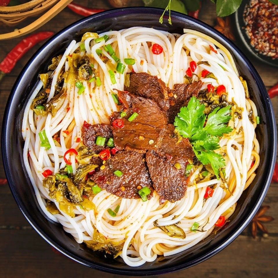 米粉湖南常德津市牛肉粉早餐方便速食夜宵拌粉正宗湖南特产湿米线