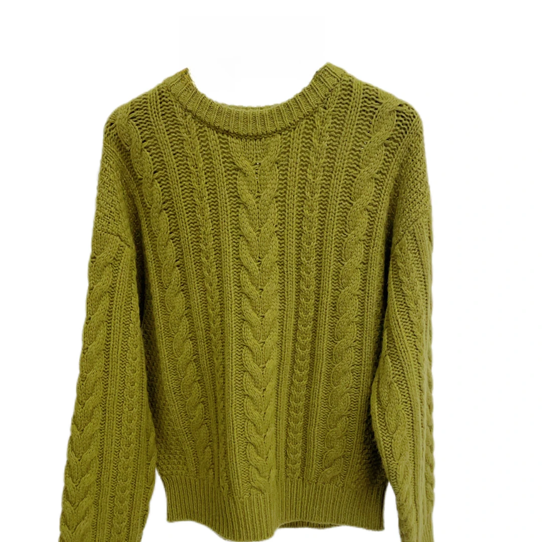 依家——24055低圆领加厚针织衫全羊毛绞花毛衣轻奢女装羊毛针织衫