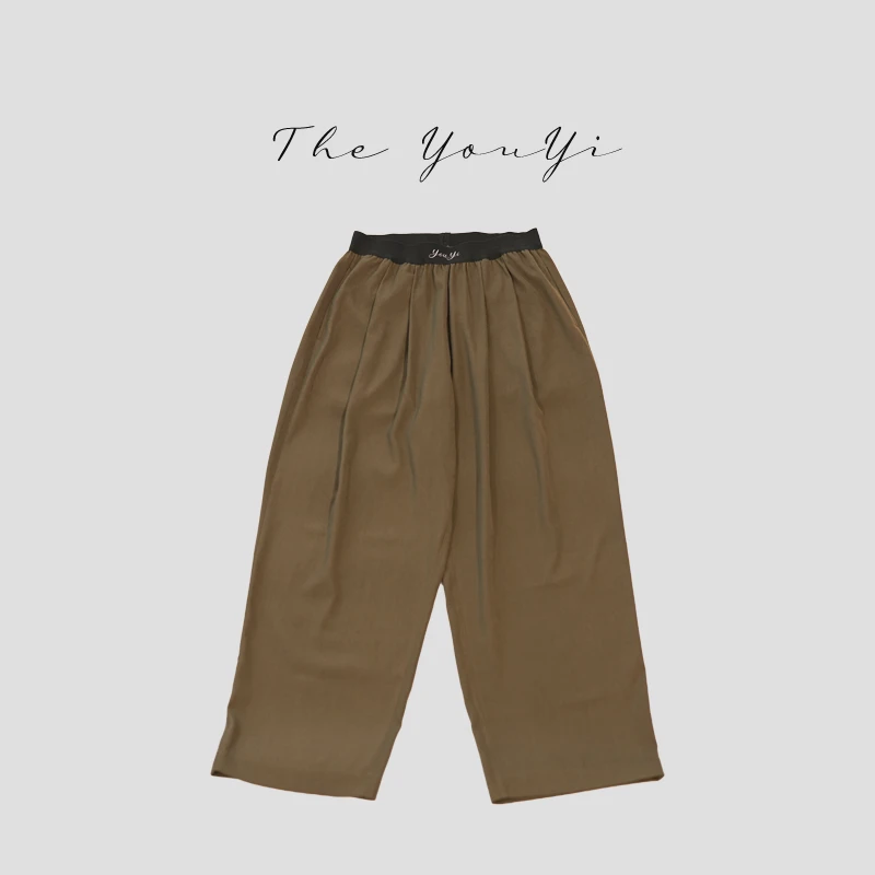 YOUYI / 韩国东大门YOUYI Logo标休闲裤 / 秋冬极简中大码显瘦T恤