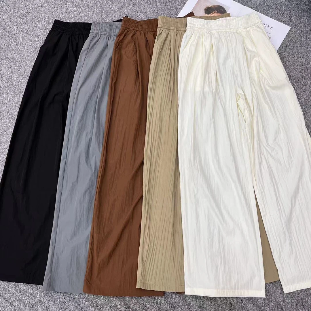 【周周家】K1389濮院春夏季桑蚕丝纯色休闲裤松紧腰女士时尚百搭