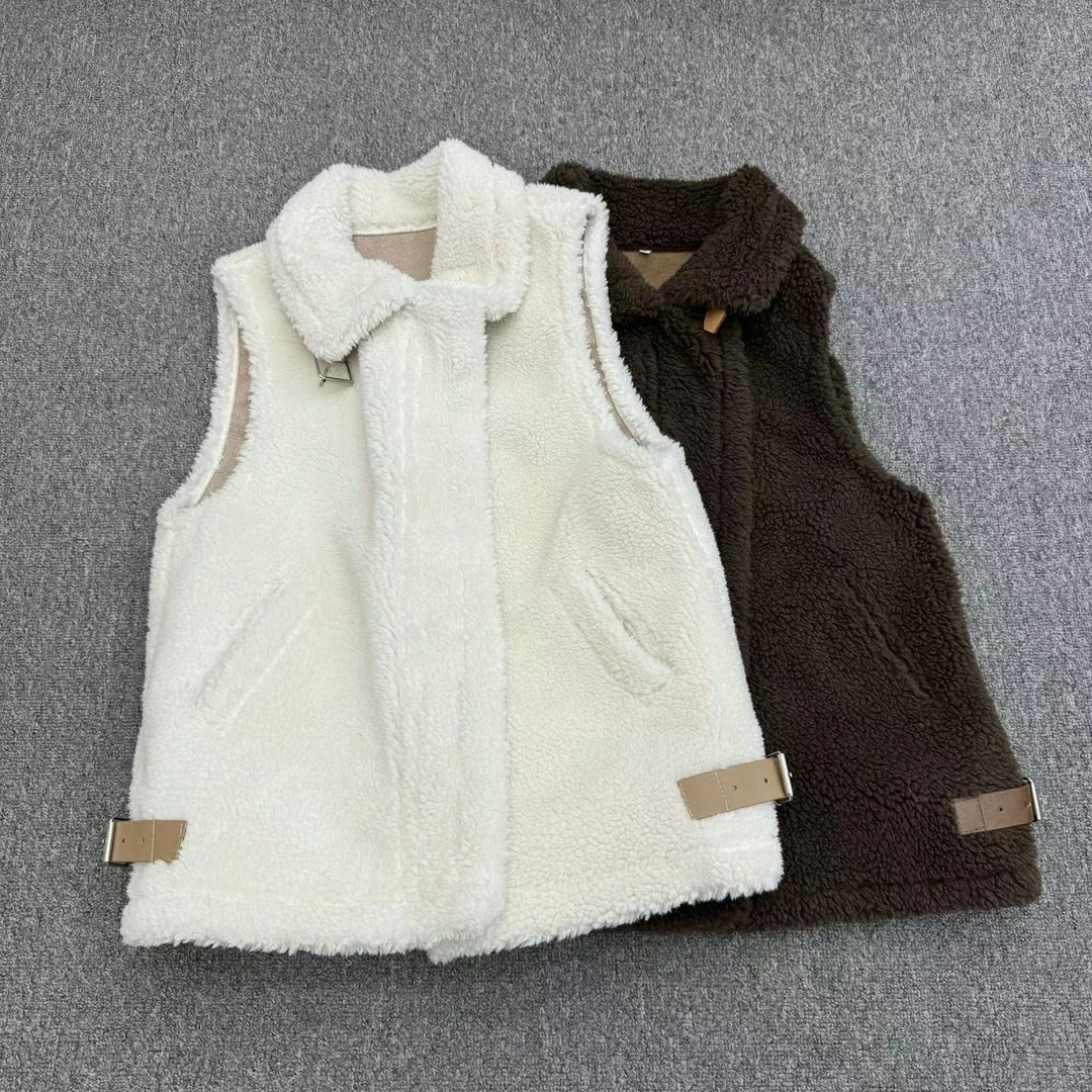 【周周家】M2886濮院秋冬季绵羊毛马甲纯色女士休闲时尚街头风