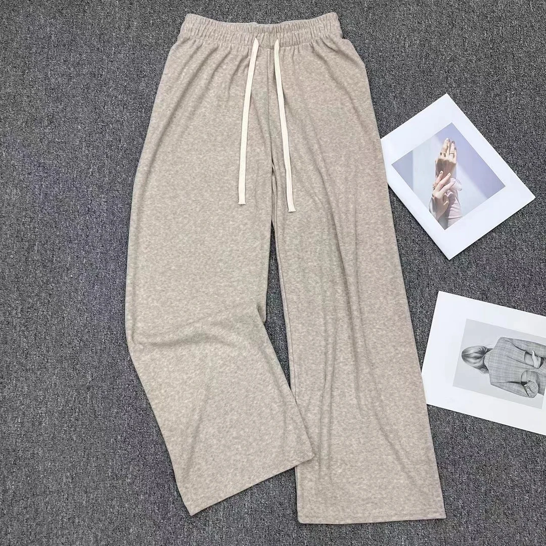 【周周家】K610春秋糯米裤纯色休闲阔腿宽松女士裤子时尚百搭