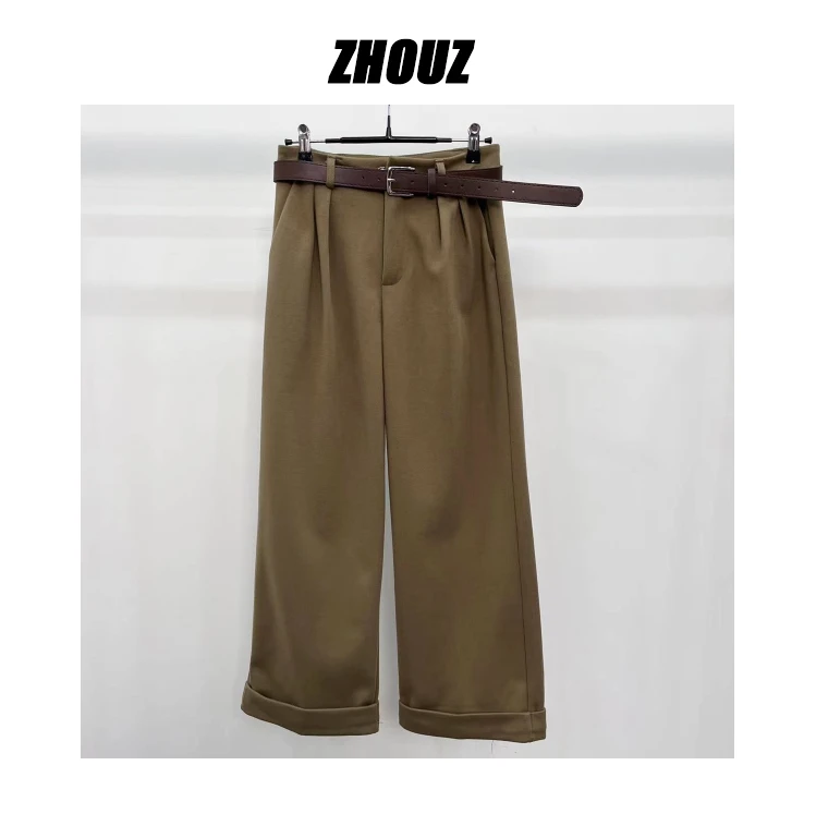 【周周家】K428女士直筒休闲裤秋季简约百搭气质设计师款