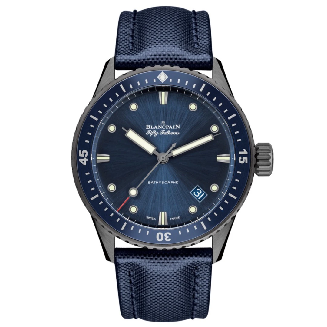 99新 Blancpain 宝珀五十噚5000-0240-O52A 蓝陶瓷
