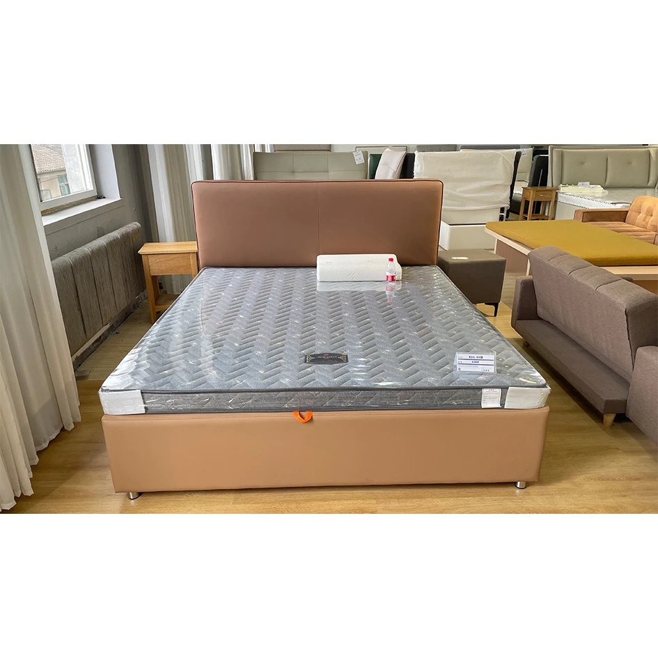 R24-03储物床，双人实木框架，软体床