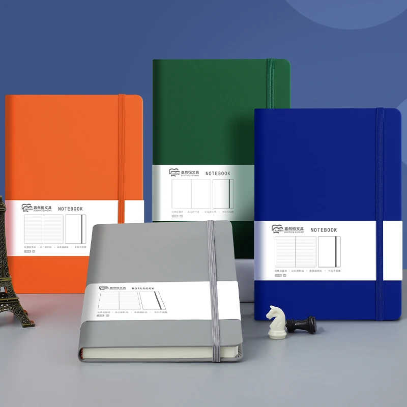 a5笔记本子加厚绑带记事本商务办公工作会议记录本2025新款皮面本