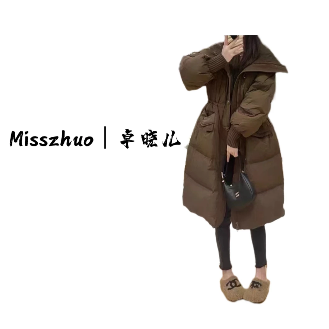 Miss zhuo｜卓晓儿 大翻领收腰羽羽显瘦毛呢外套女士秋冬时尚