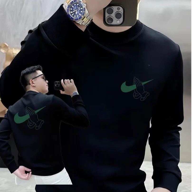 2024秋冬季新款潮牌印花卫衣男士时尚套头圆领长袖休闲百搭上衣潮