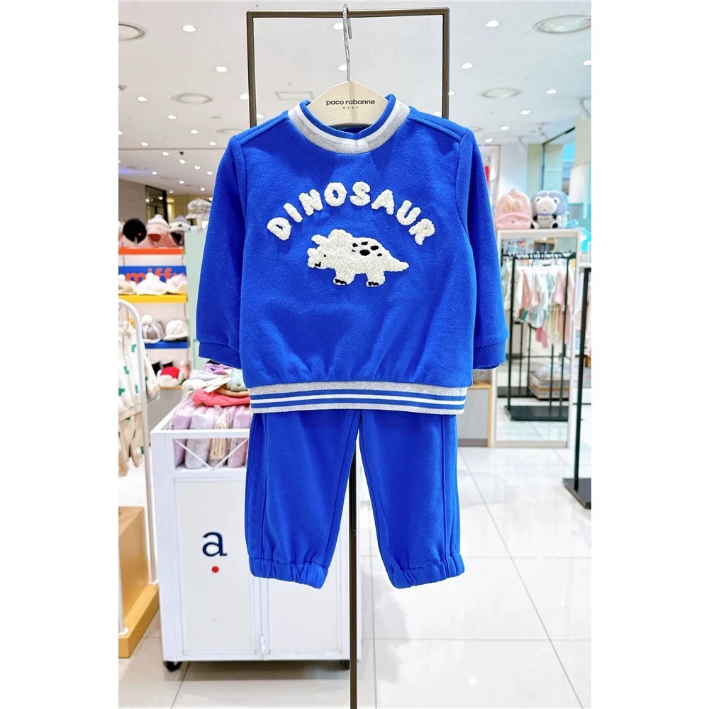 韩国童装原单，薄毛圈恐龙套装
