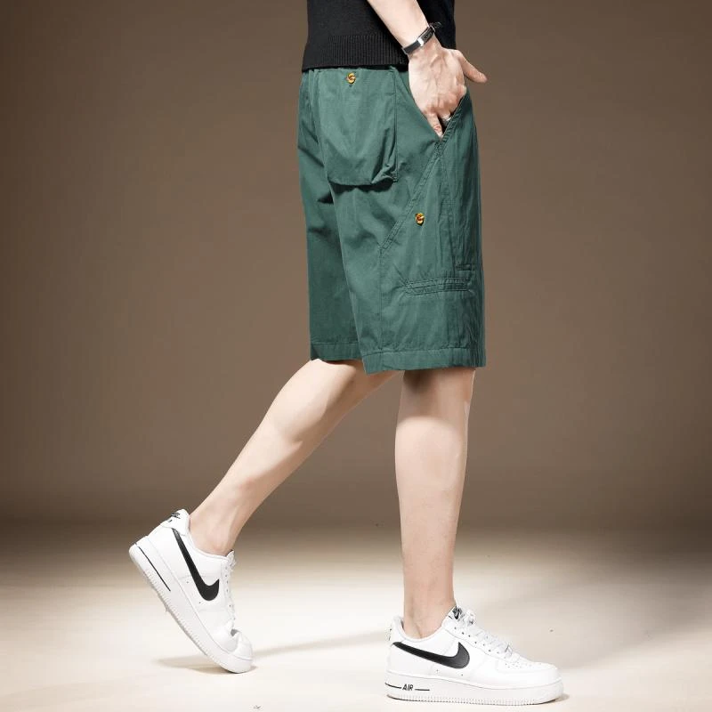 jeep吉普凉感夏季男士短裤宽松休闲运动中裤轻薄款冰丝五分裤子男