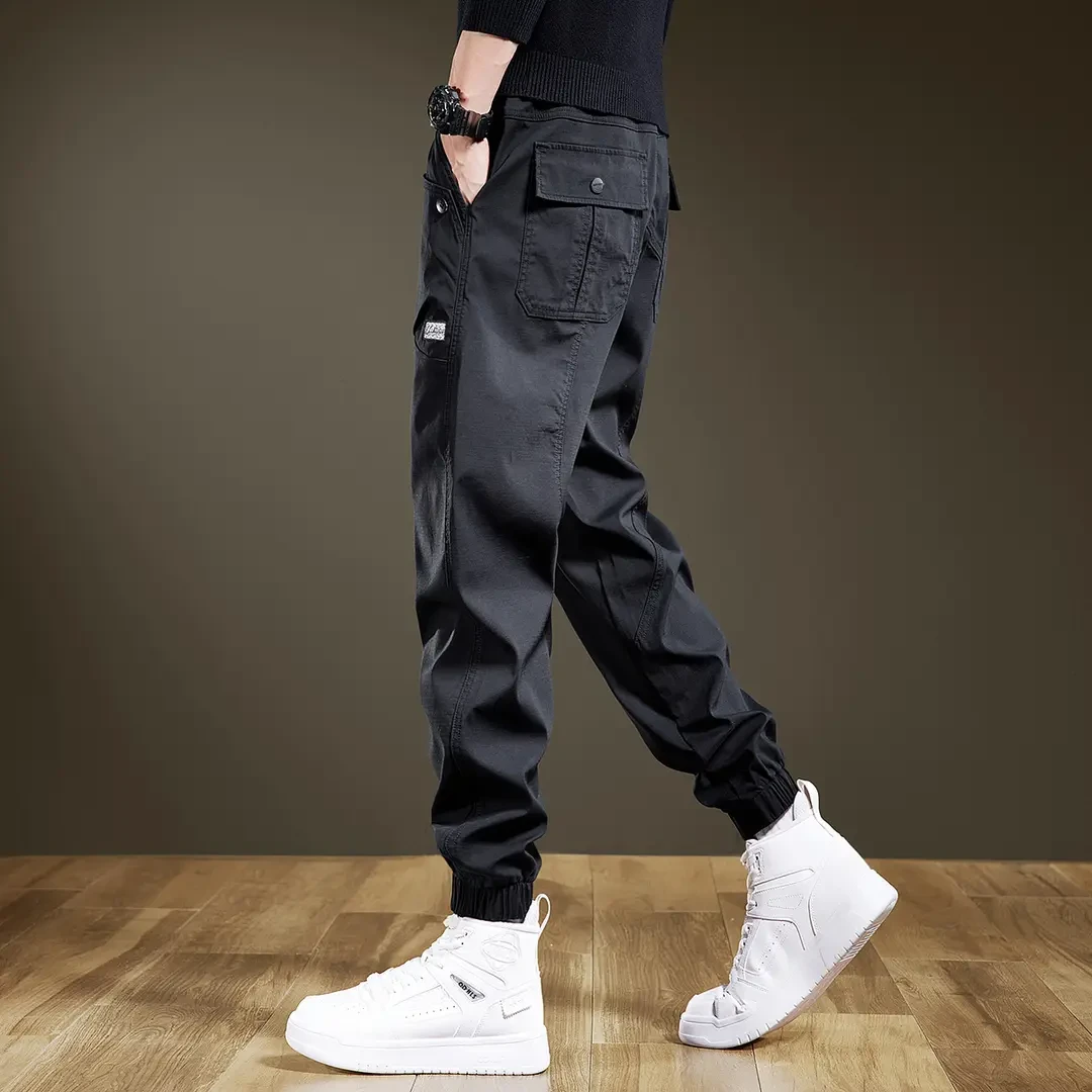 jeep吉普重磅潮牌工装裤子男秋冬新款束脚休闲裤宽松运动裤小脚裤