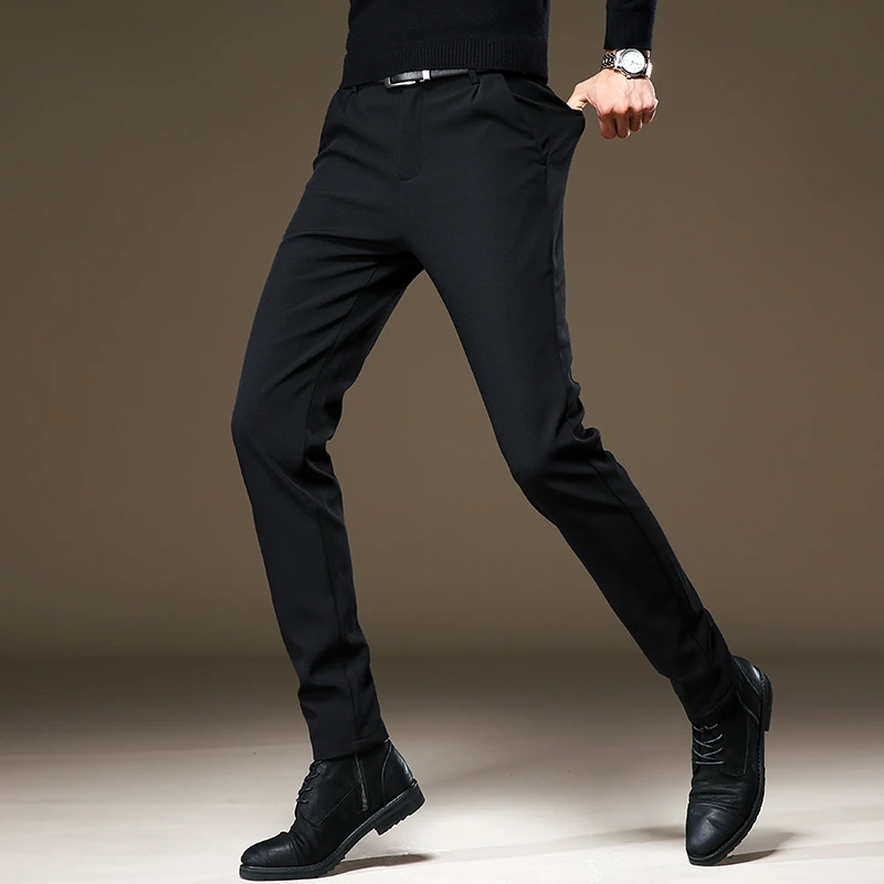 jeep吉普秋冬新款休闲裤男修身小脚潮流正装商务小西裤弹力男裤子