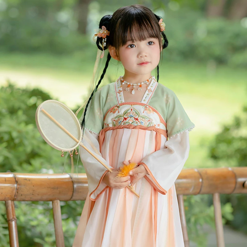 【琼华】汉服女童春秋儒裙刺绣儿童高端超仙公主中国风唐装汉服裙子
