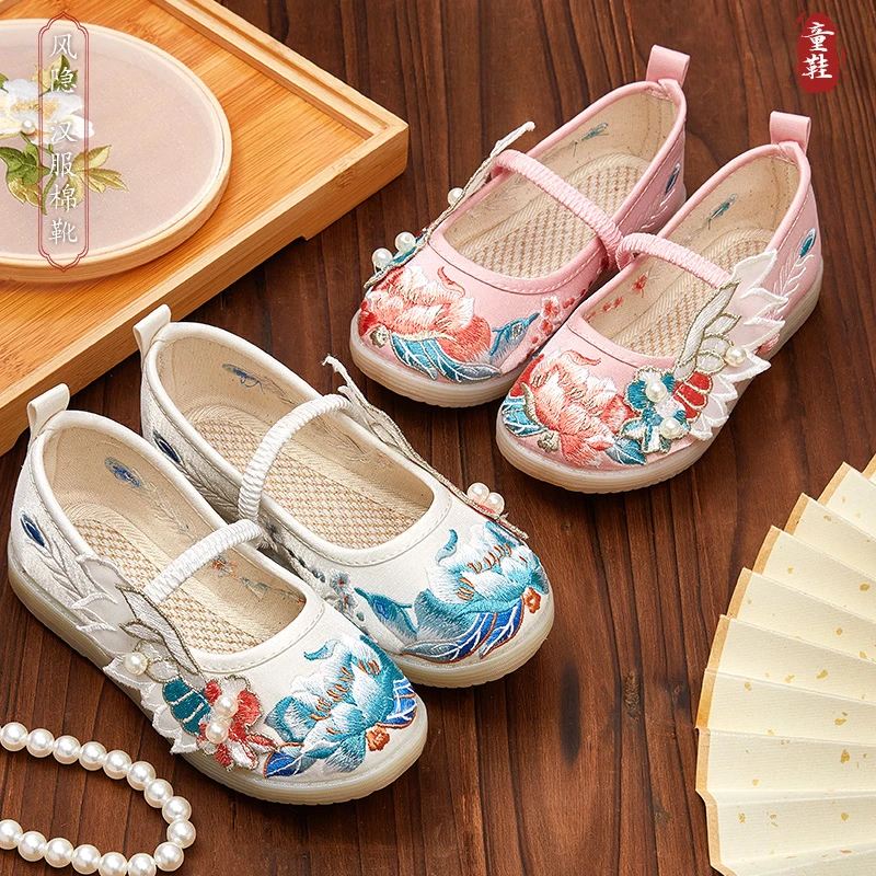 布艺班【凤隐】女童汉服鞋中国风古风绣花鞋2025春秋新款老北京布鞋