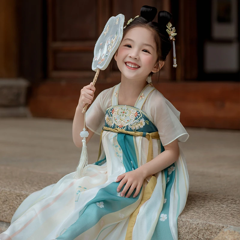 【断码清仓】汉服夏装古风襦裙中国风儿童夏款短袖女孩古装连衣裙