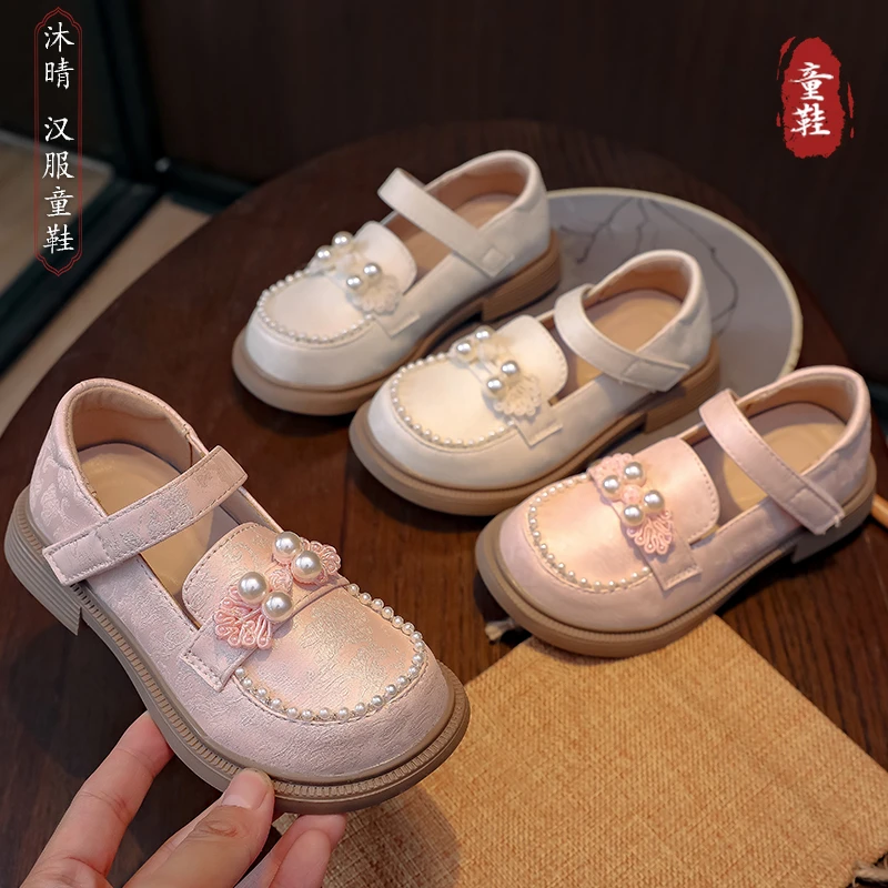 布艺班【沐晴】女童小皮鞋软底公主鞋古风儿童表演配马面裙汉服鞋