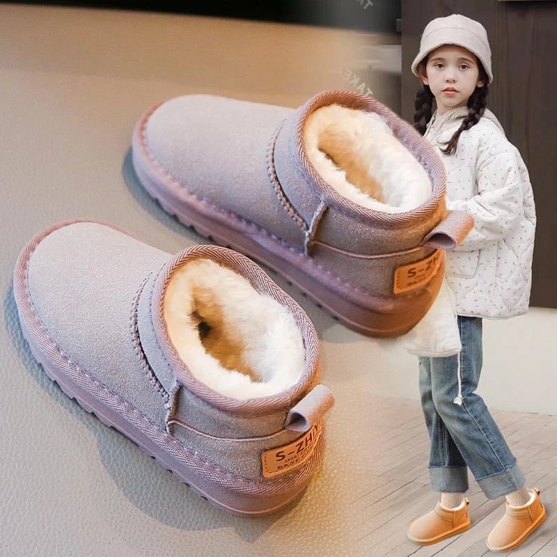 巴拉KIDS女童雪地靴2025冬季新款加绒加厚儿童保暖棉鞋大童女百搭