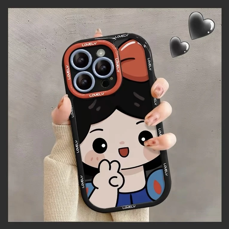 适用苹果/华为/OPPO/VIVO/小米/荣耀磨砂泡芙壳可爱公主手机壳