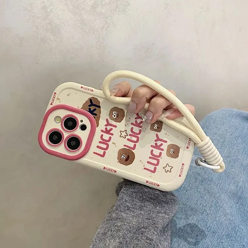 适用于苹果/华为/OPPO/VIVO/小米/荣耀磨砂泡芙小饼干手机壳创意