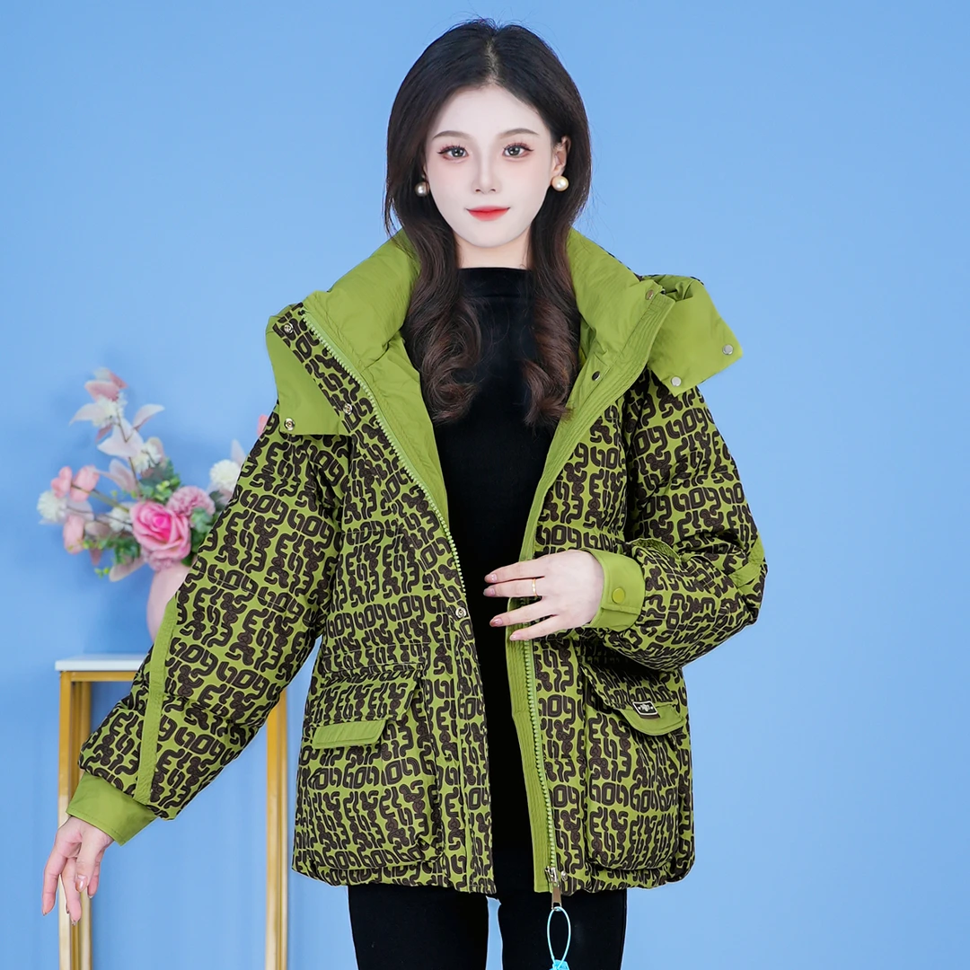 【SJYF3699】2024年秋冬新款时尚洋气宽松保暖加厚连帽显瘦羽绒服