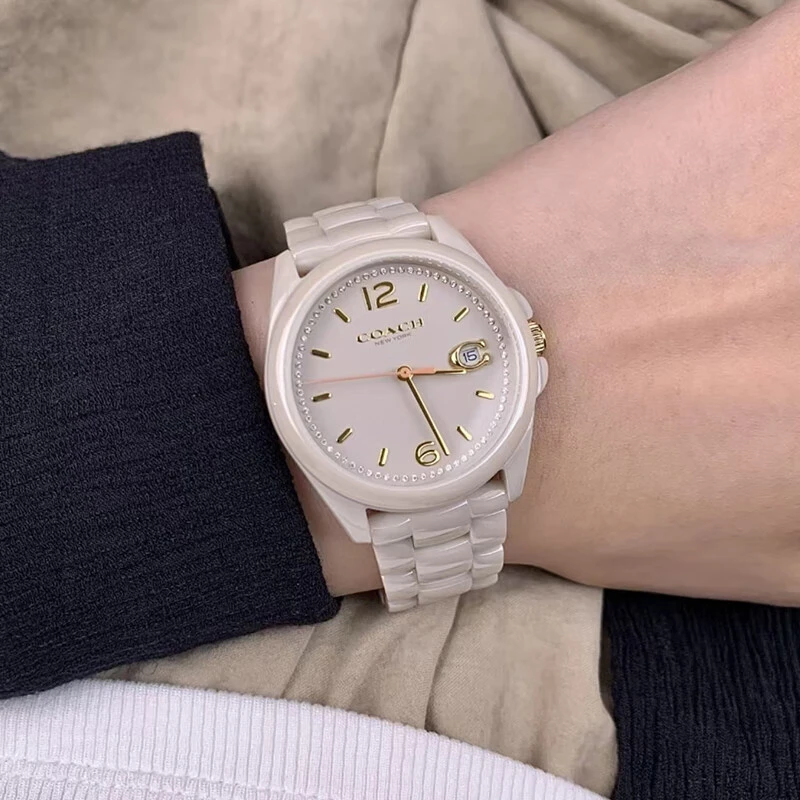 蔻驰Boyfriend系列新款的腕表女友手表纯净米(奶茶陶瓷)14504065