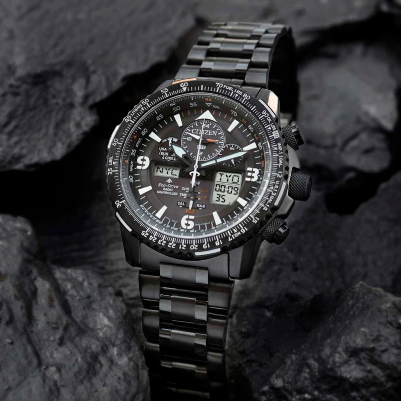 Citizen/西铁城光动能电波二代黑天运动名表 JY8075-51E 潮流时尚