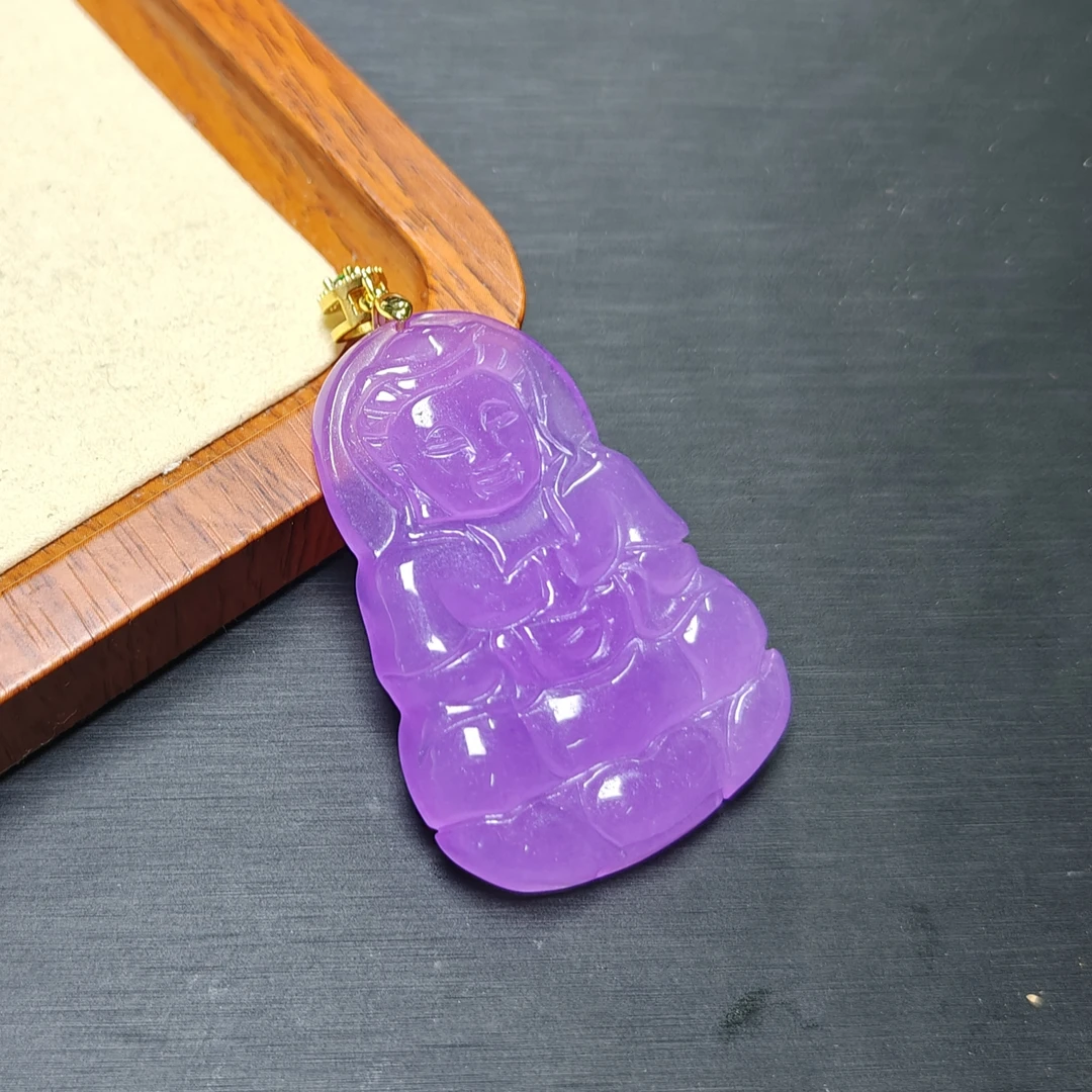 [停业清货]缅甸冰底紫罗兰观音吊坠-赠链-109-多样性发一