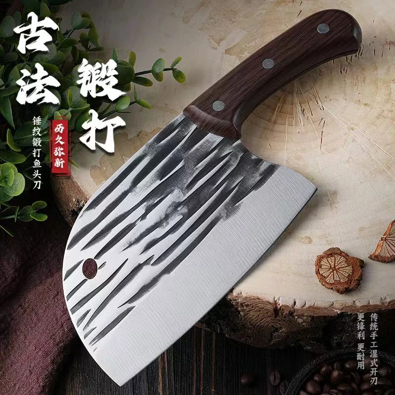 【品牌补贴】阳江家用锋利鱼头手工锻打菜刀切片砍切两用厨房切菜刀