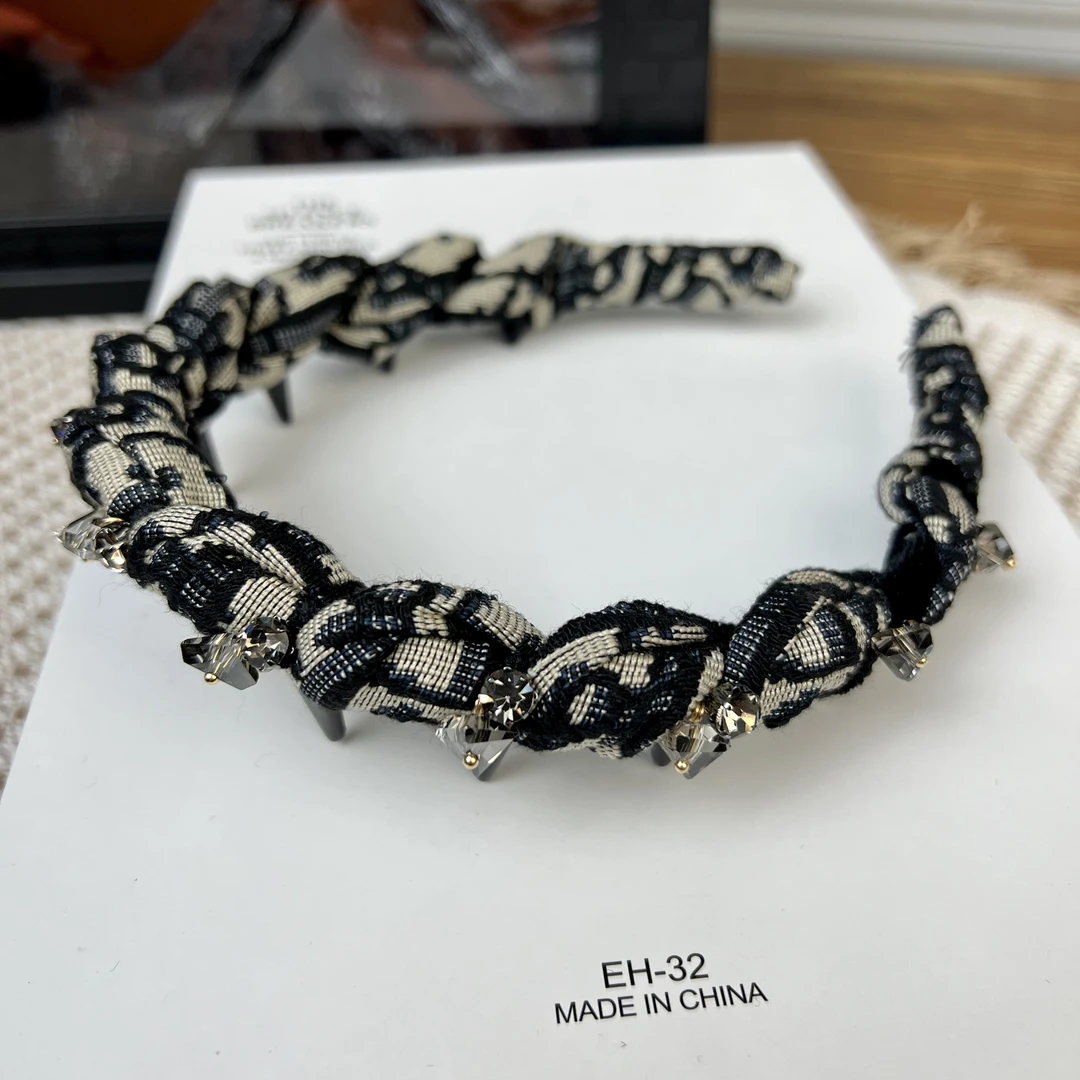 洋气轻奢日韩系压发头箍女百搭气质小香风头扣高级感手工编织头箍