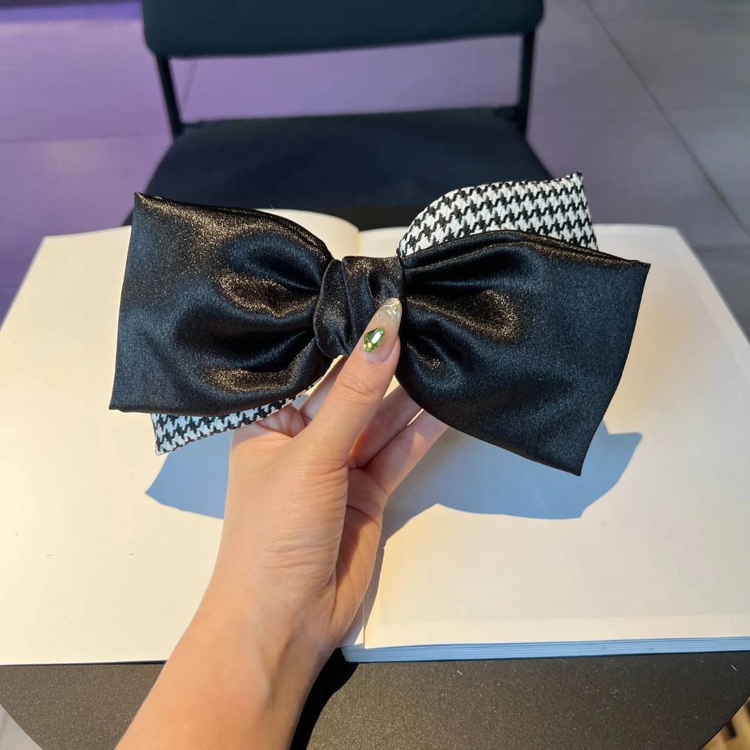 千鸟格不规则弹簧夹气质优雅百搭时尚发夹