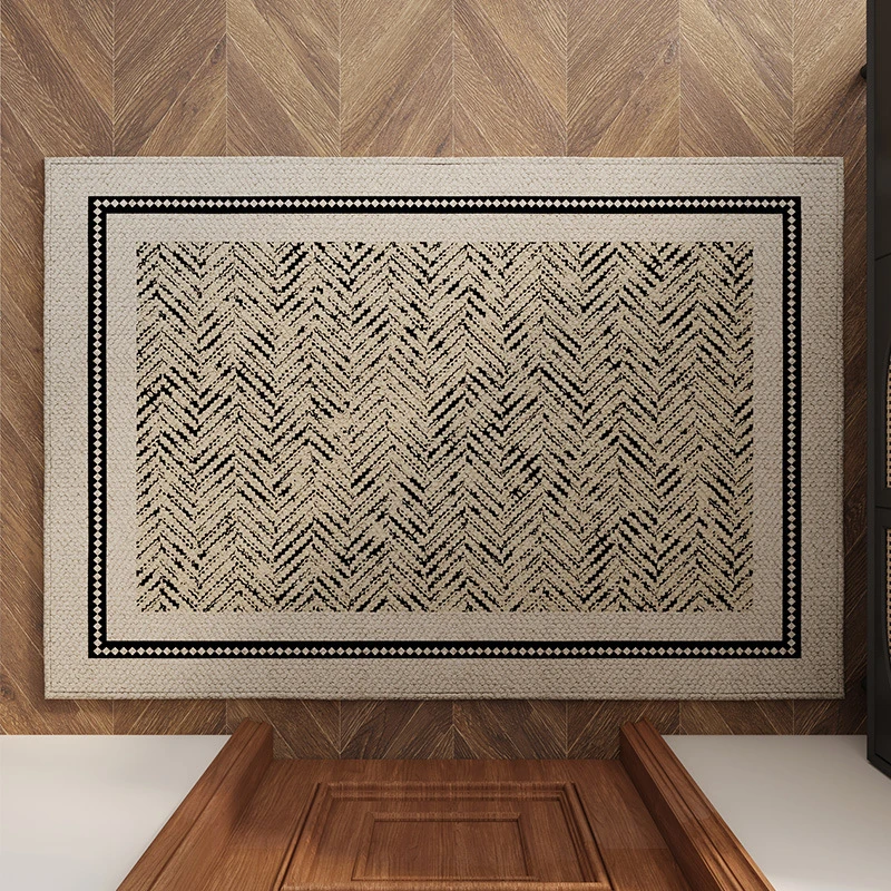 水晶绒侘寂风家用进门地垫无毛清爽好打理短绒地垫轻奢除尘垫防滑