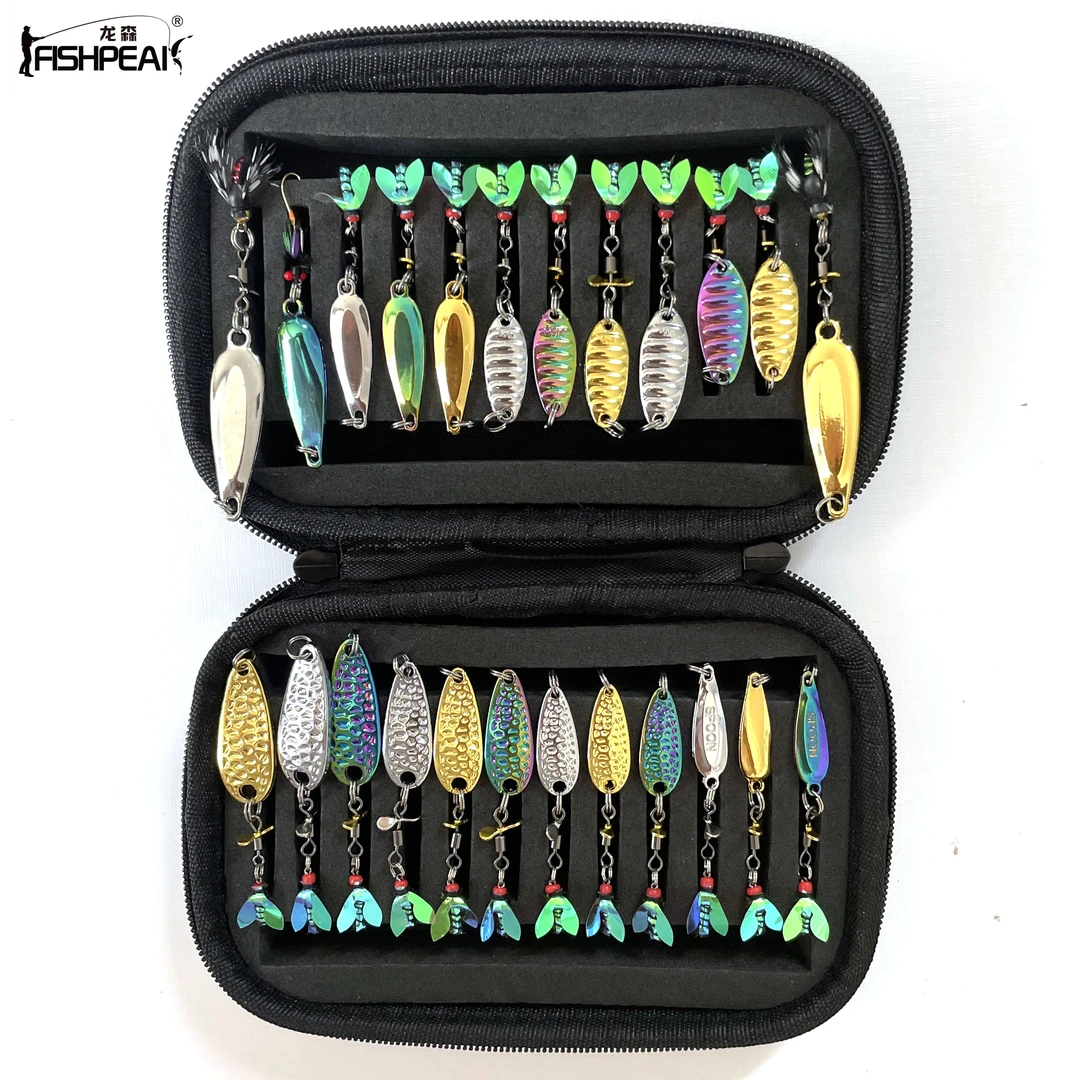 龙森改装螺旋桨飞蝇钩套装飞旋亮片路亚饵平振飞蛾微物饵马口白条