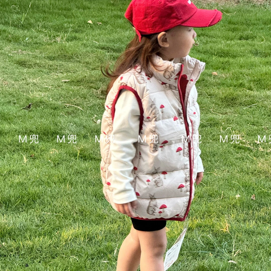 MD  秋冬季新款儿童羽绒马甲男女童立领防寒背心宝宝保暖羽绒内胆
