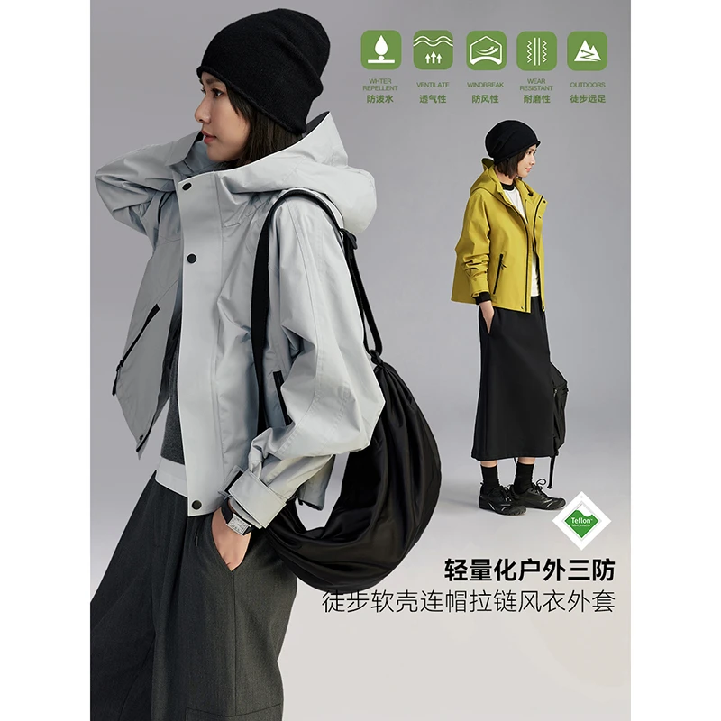 CLOUDSPACE/云上生活【晴雨外套】户外拒水冲锋外套2025春登山服女