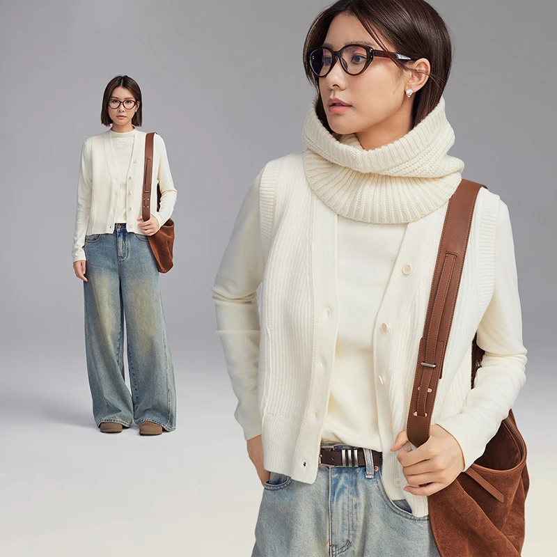 CLOUDSPACE/云上生活【雪松背心】100%羊毛针织马甲背心2024冬女
