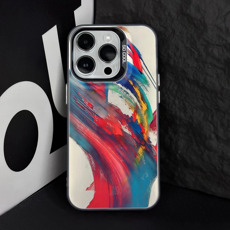 泼墨苹果15pro手机壳iphone14/13promax高级感12磨砂11网红xs/xr