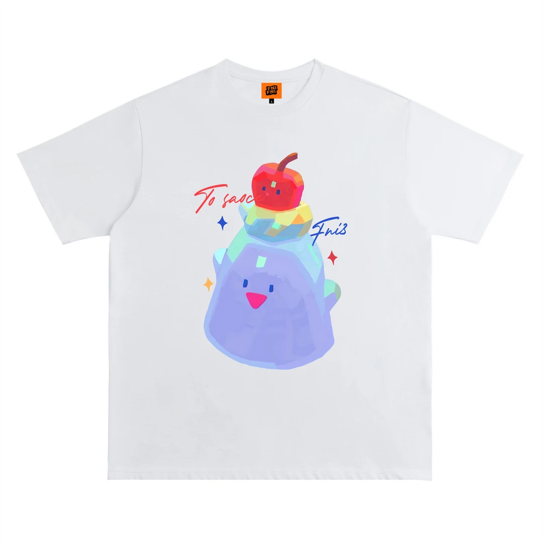 FNIFNI（冰娃）男女同款t恤美式复古纯棉短袖上衣24潮新款