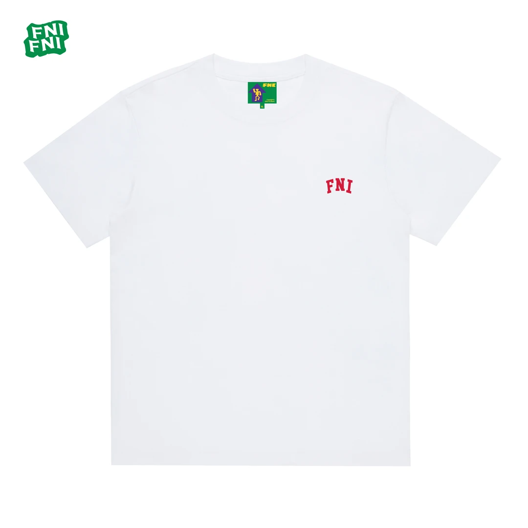 FNI国潮纯棉短袖男女圆领T恤宽松四季百搭打底衫透气休闲上衣重磅