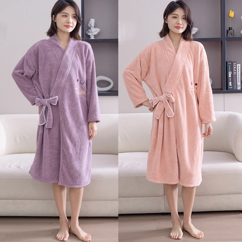 浴巾女秋冬加厚柔软吸水速干浴裙浴衣成人学生洗澡带袖可穿式浴袍