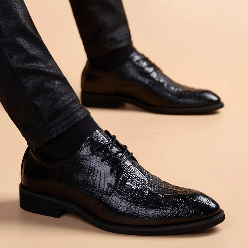 秋季皮鞋男韩版英伦潮流鞋子男士尖头内增高休闲透气商务正装皮鞋