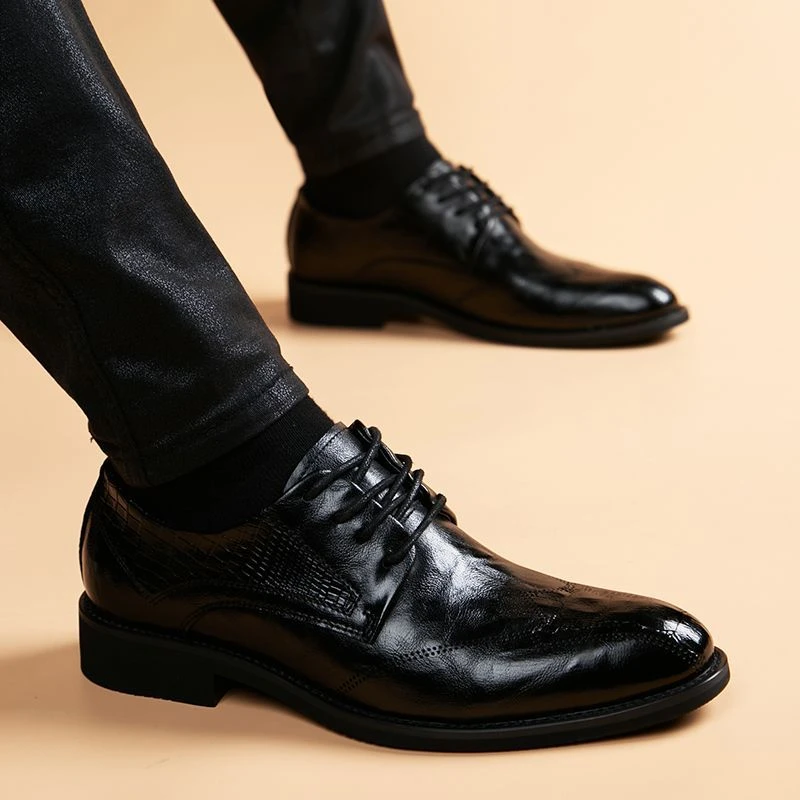 英伦商务正装皮鞋男士韩版尖头休闲透气新郎结婚皮鞋潮流时尚男鞋