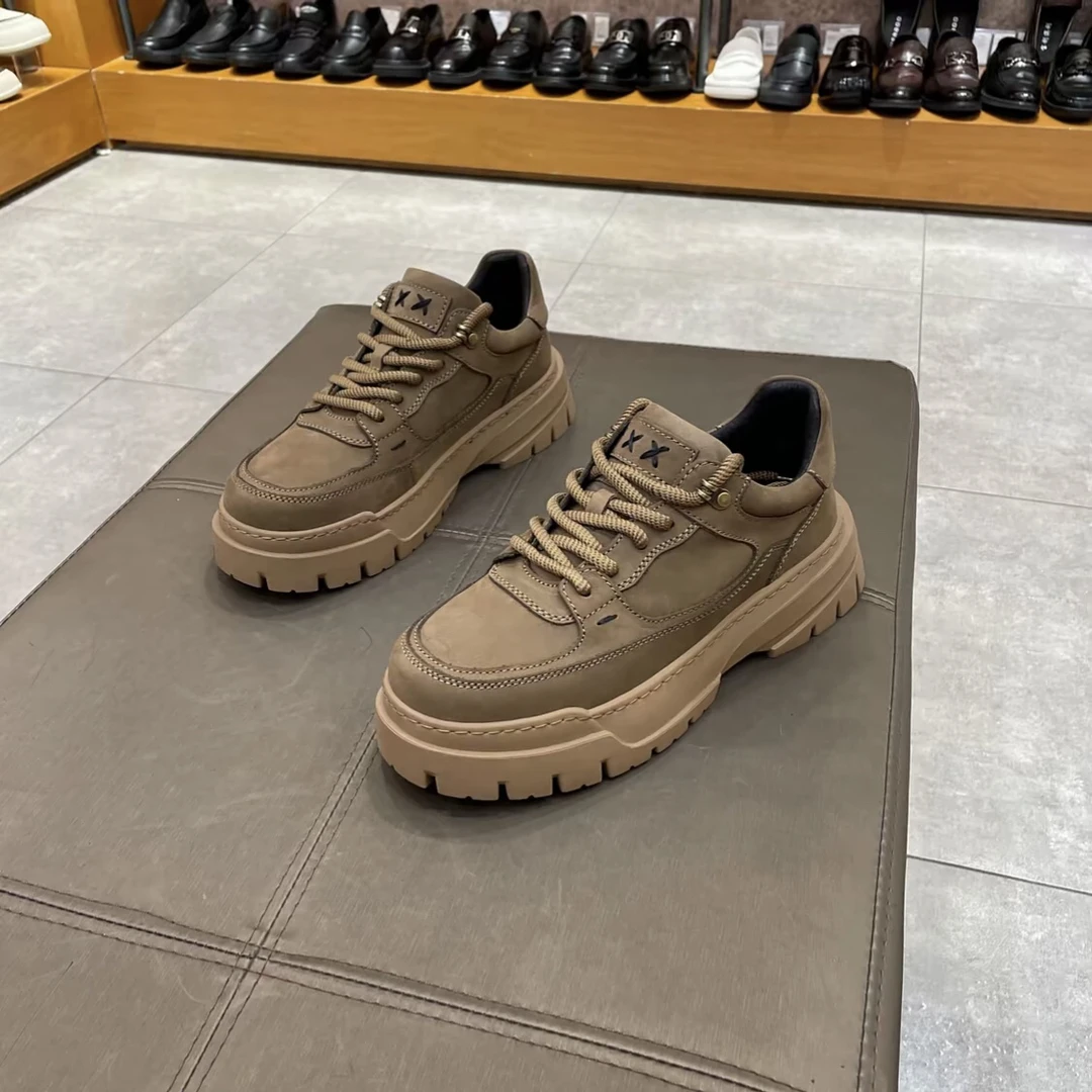 波斐a548男士新款春秋季复古低帮男士休闲皮鞋