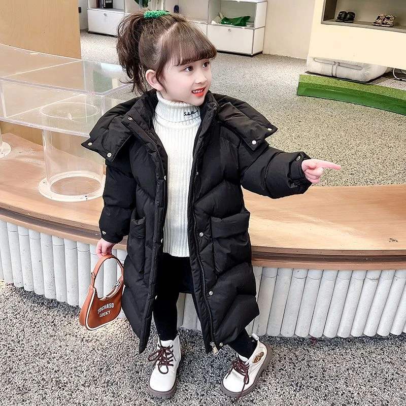 儿童羽绒服长款过膝冬装2023新款男童女童白鸭绒宝宝洋气加厚外套