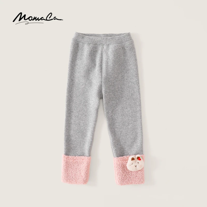 MOMOCO冬季新款女童撞色加绒儿童外穿打底裤75820360001