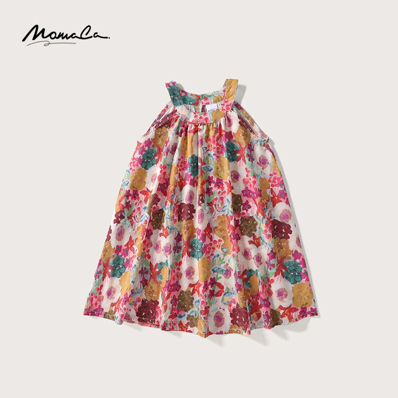 MOMOCO夏季女童棉布裙韩系碎花洋气连衣裙75680470012