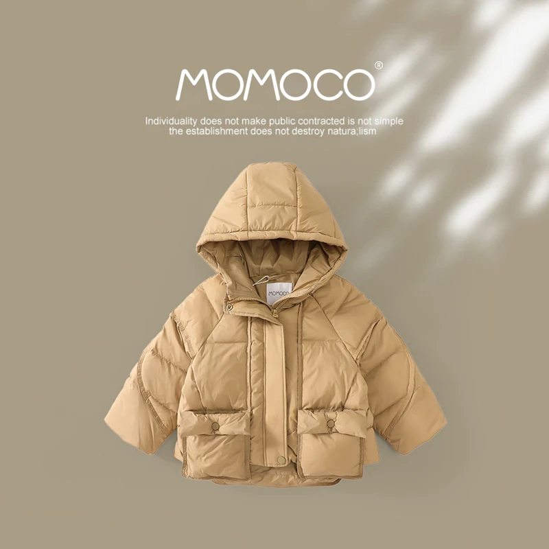 MOMOCO冬季新款男童时尚韩版纯色羽绒服75930102001