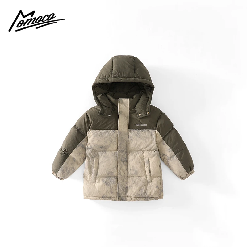 MOMOCO冬季新款男童拼接时尚百搭韩版休闲羽绒服75430102025