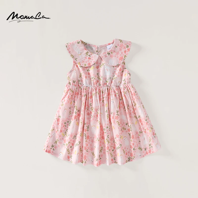 MOMOCO女童夏款碎花满印背心连衣裙75680470058